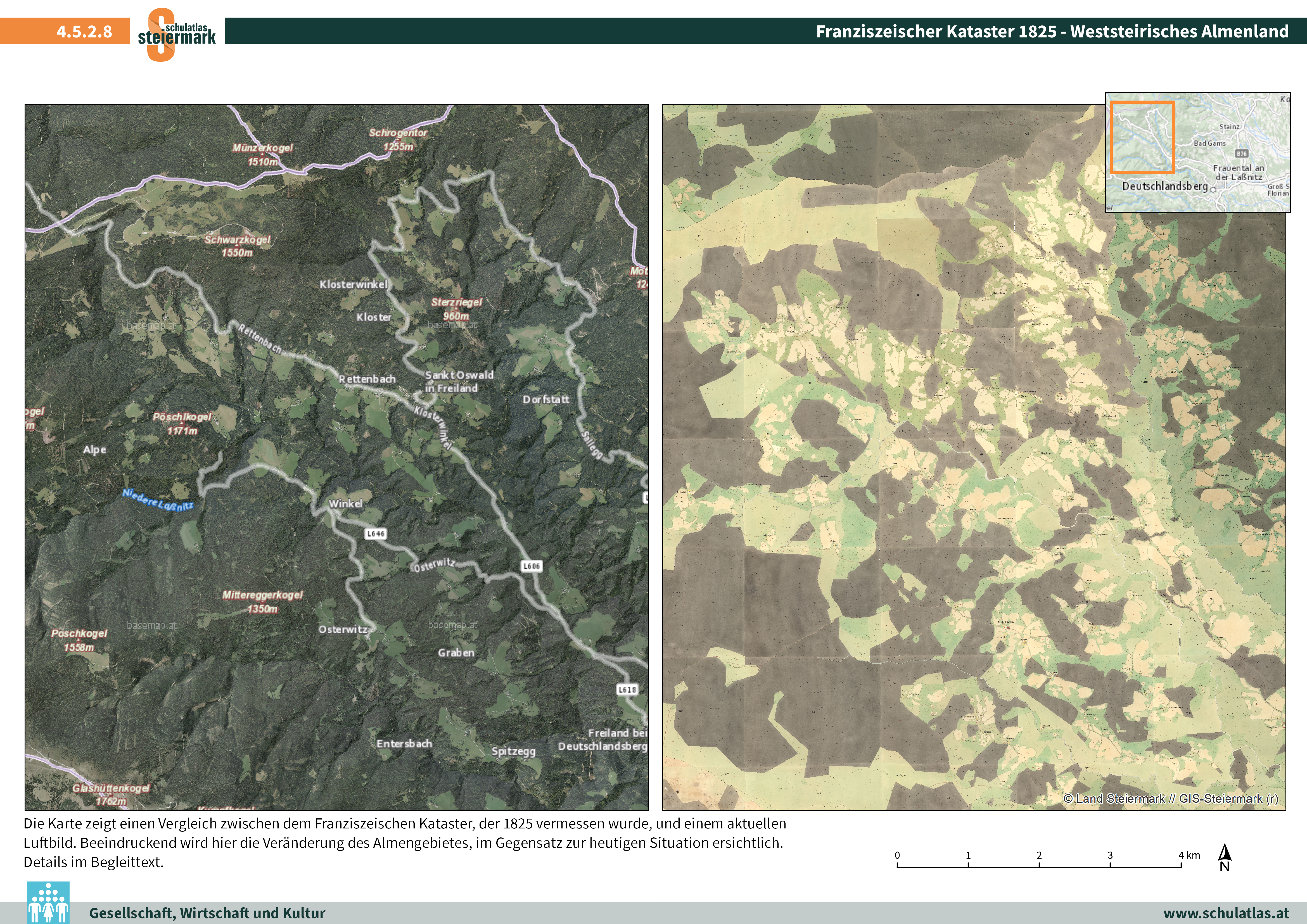 Franziszeischer Kataster 1825 - Weststeirisches Almenland