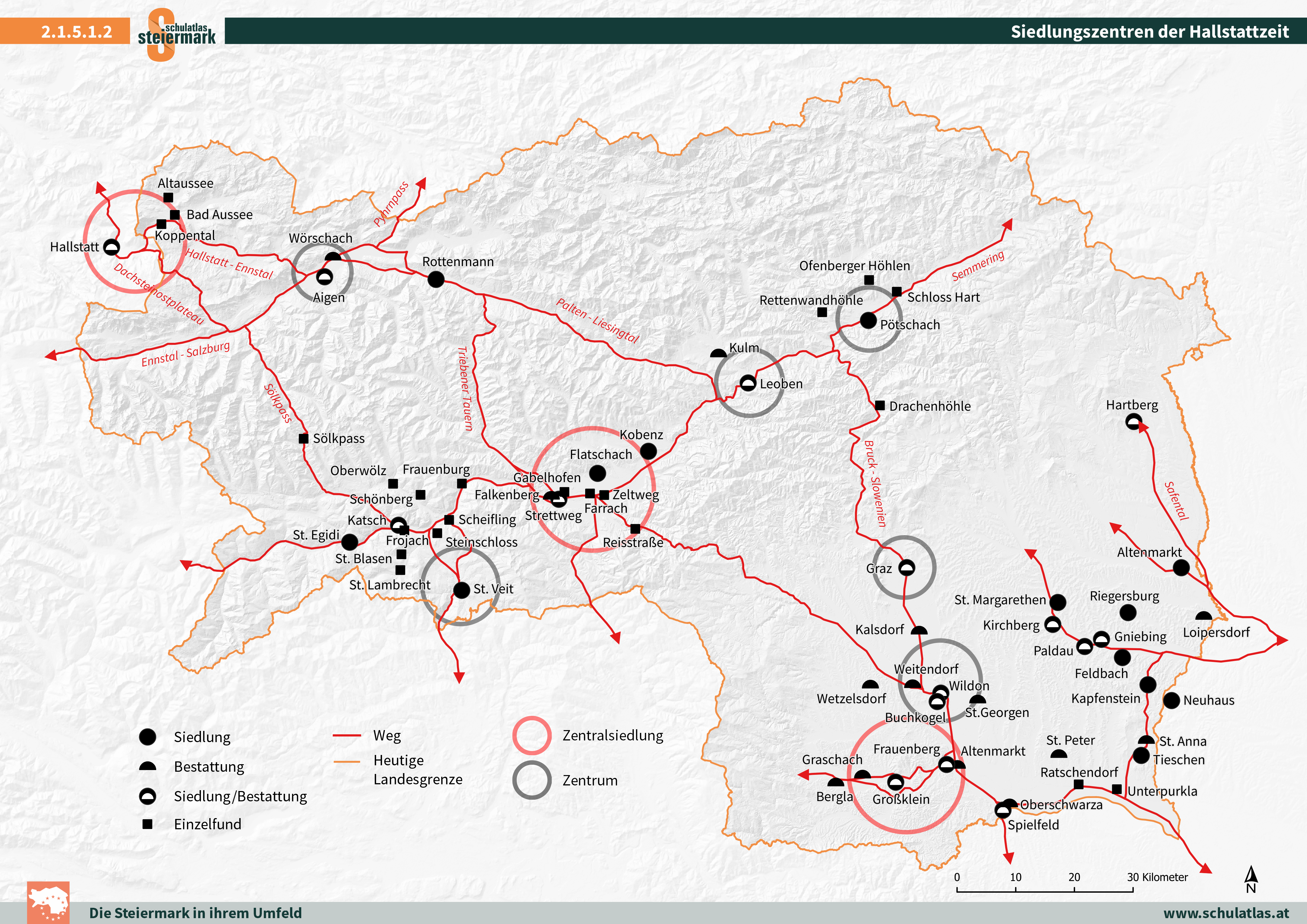 Siedlungszentren der Hallstattzeit
