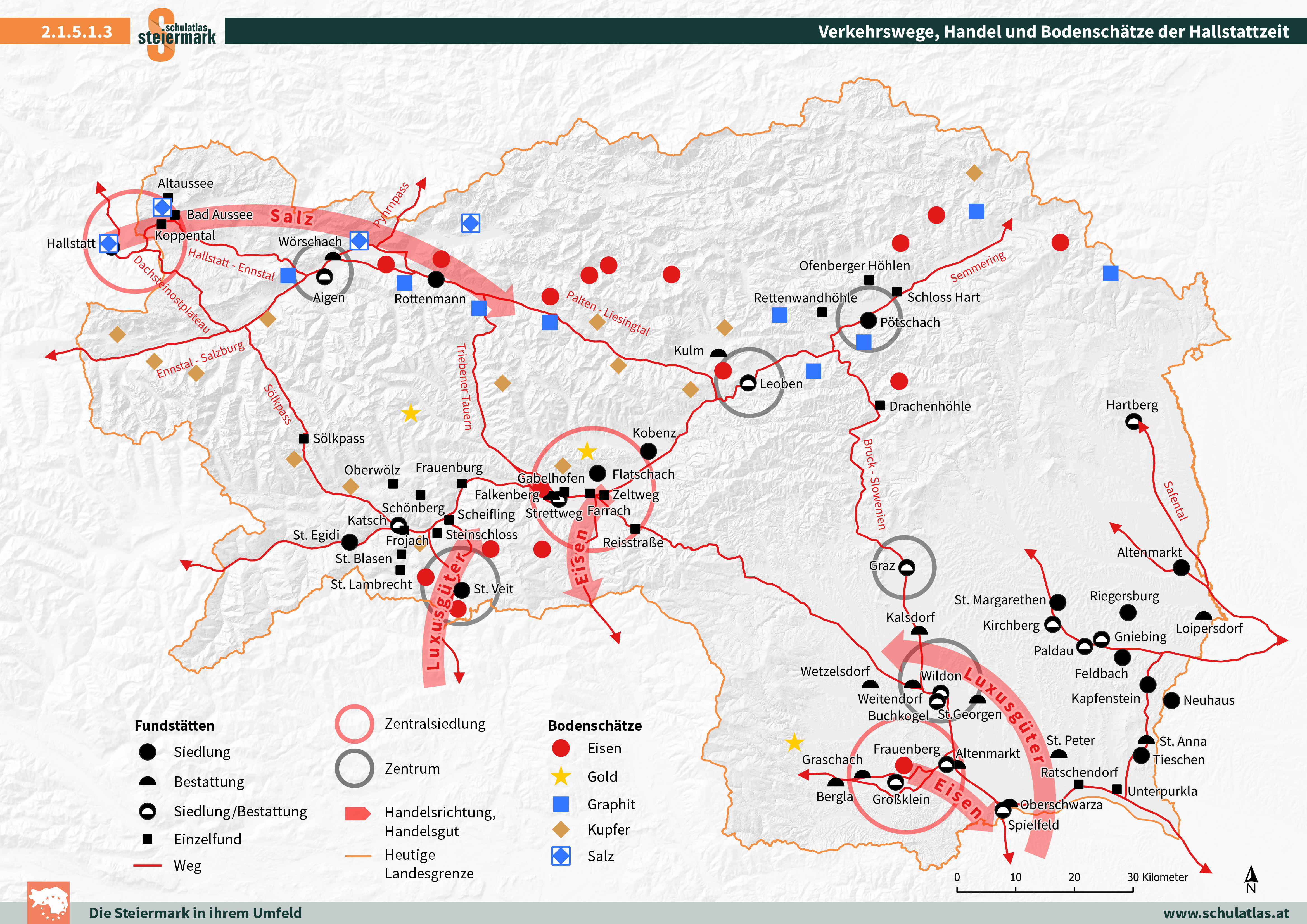 Verkehrswege, Handel und Bodenschätze der Hallstattzeit