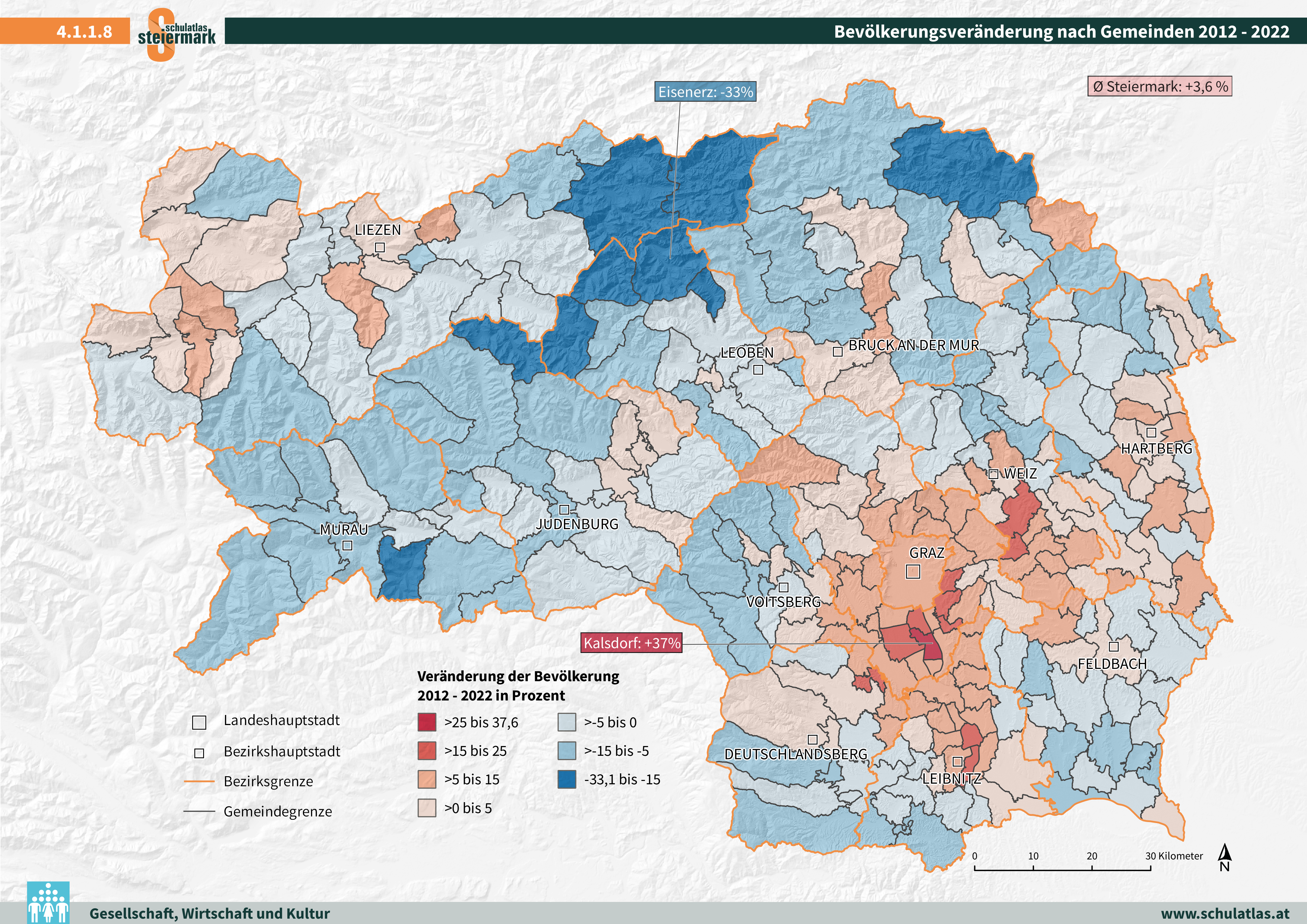 Bevölkerungsveränderung 2012 bis 2022