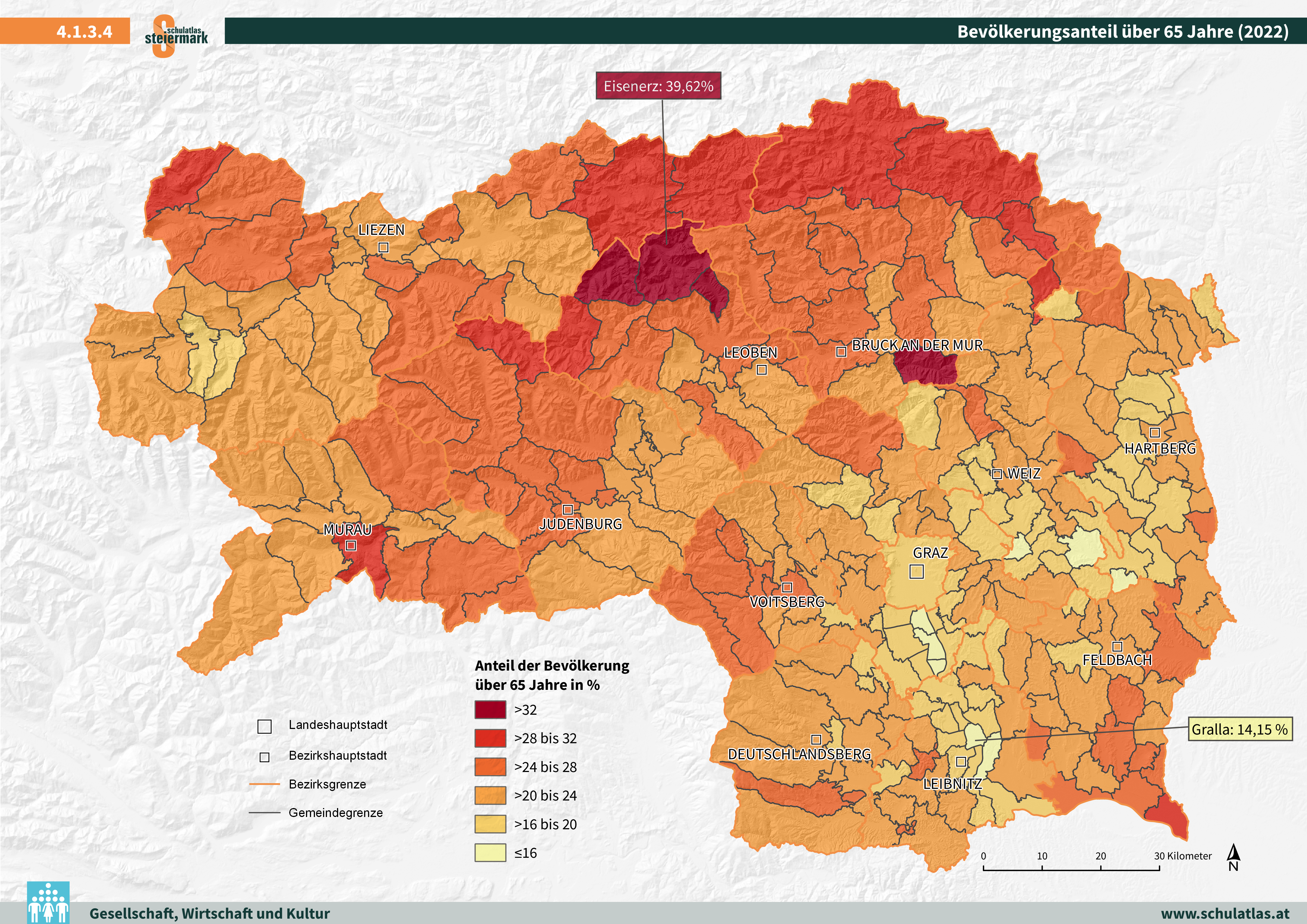 Bevölkerungsanteil über 65 Jahre
