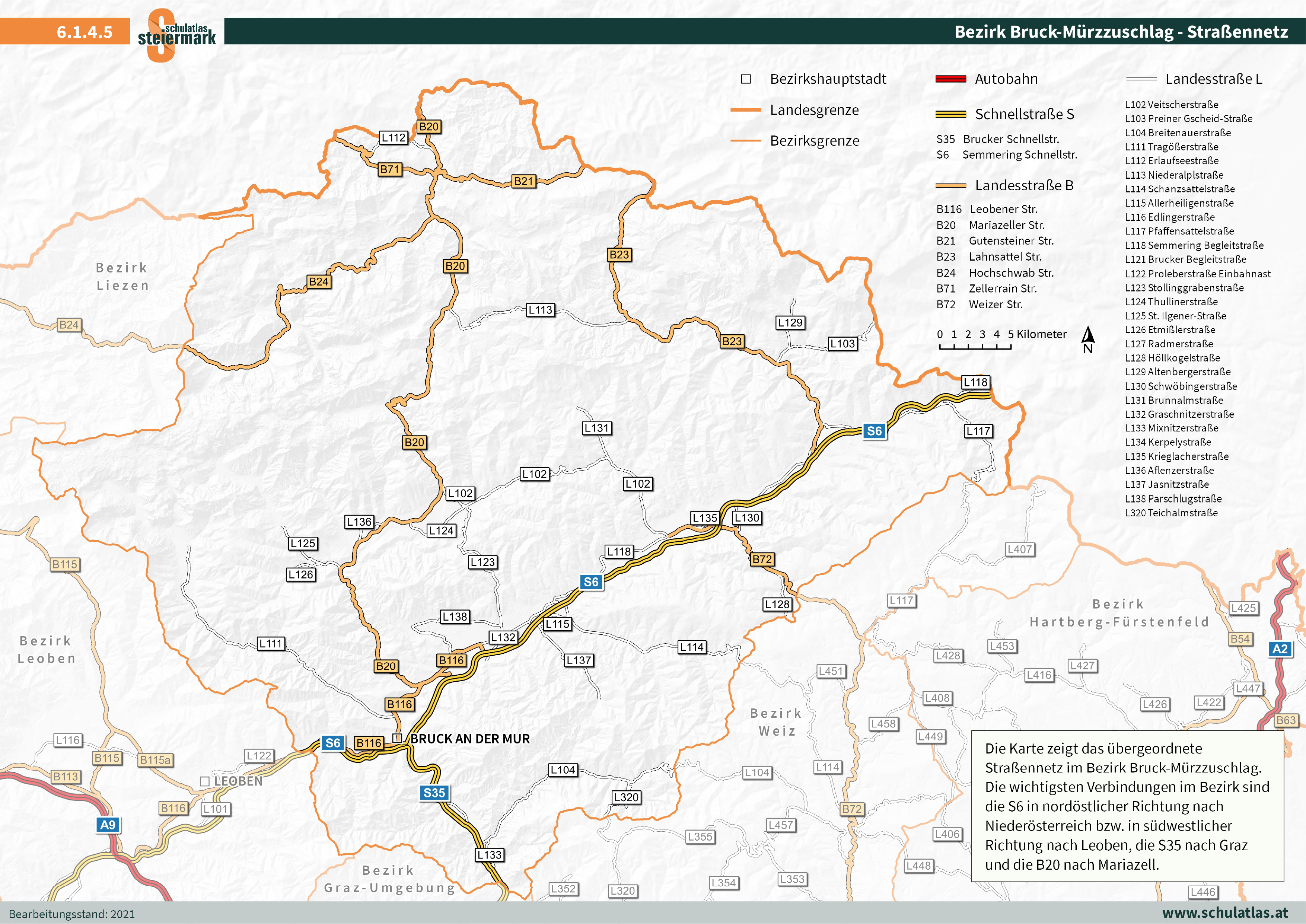 6.1.4.5 Bruck-Mürzzuschlag - Straßennetz
