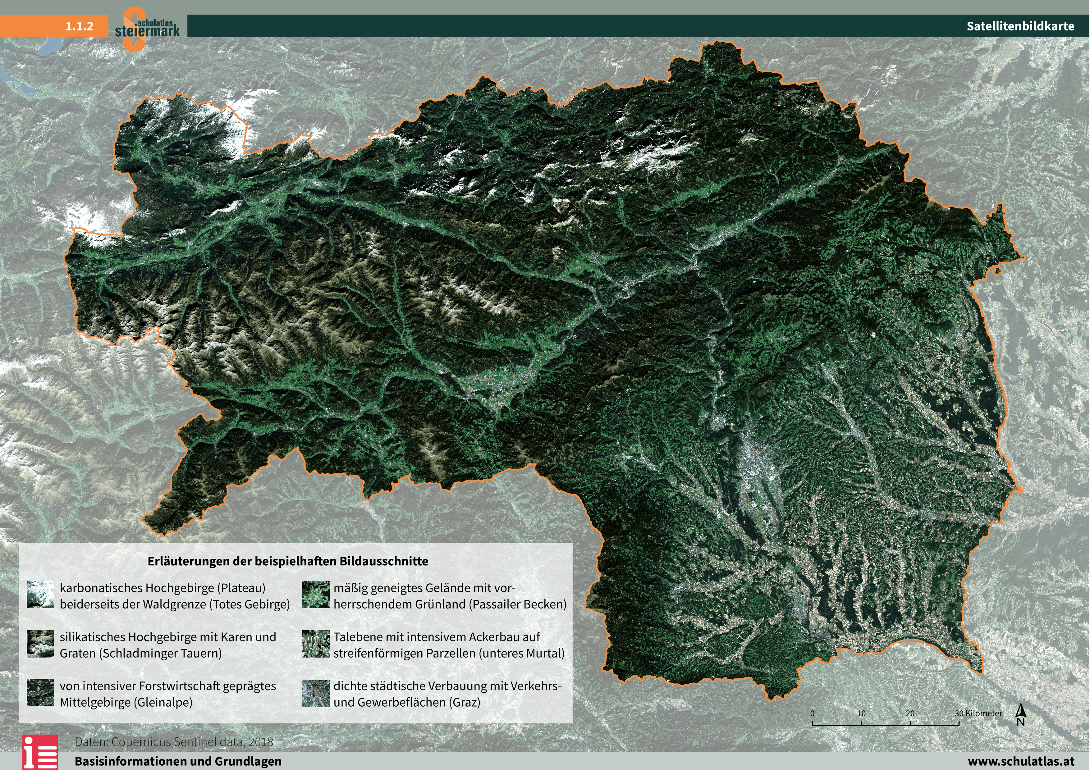 1.1.2 Satellitenbildkarte der Steiermark